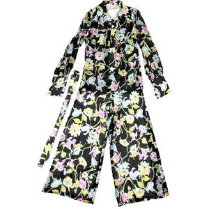 Vintage‎ Alex Colman Pants Top Small 2 Piece Sheer Wide Leg Bell Bottom Belted